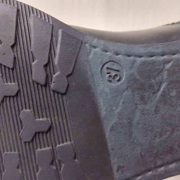 Pie Libre Italian Black Leather Almond Toe Side Zipper Low Heel Casual Tall Boot - Picture 9 of 13